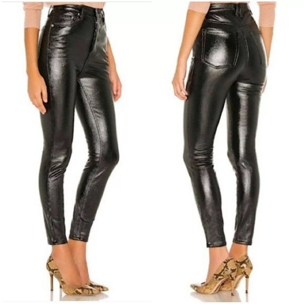 We the Free Phoenix Coated Jeans in Liquid Black Size 25
